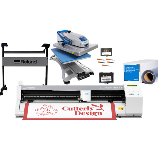 GS2-24 Vinyl Cutter with Fusion IQ Heat Press and Accessories